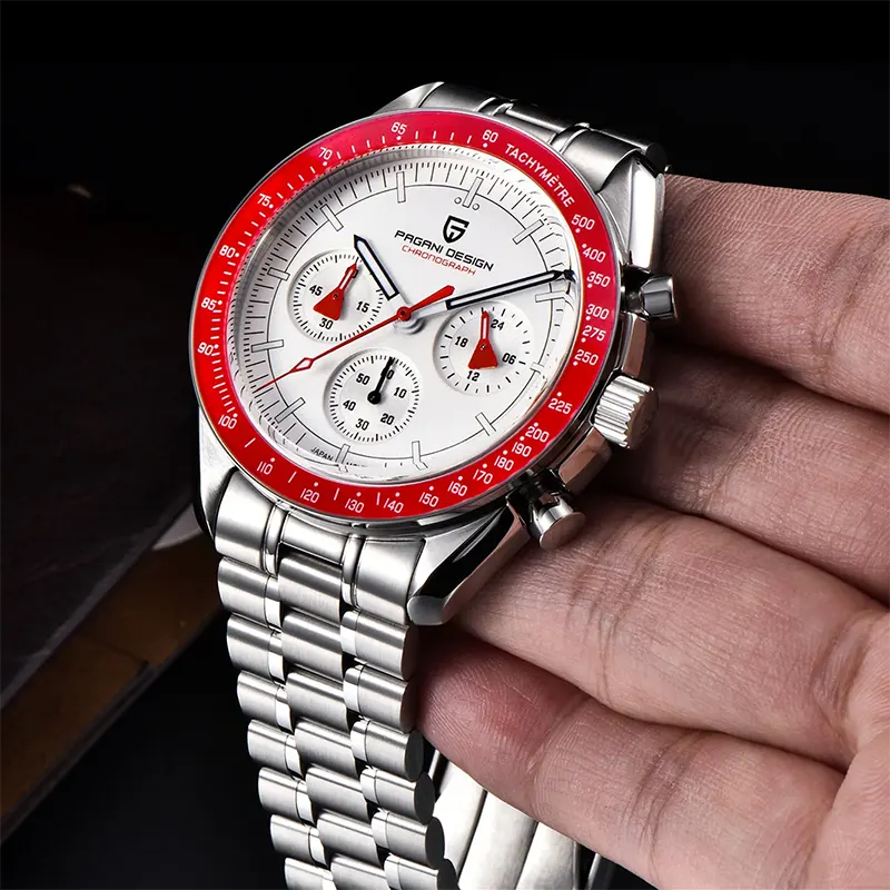 Pagani Design Speedmaster White Dial Men's Watch-  PD-1701